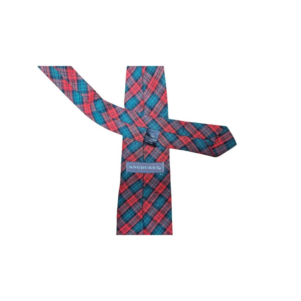 Vintage Andhurst Boy's Red and Green Checkered Tievvvvvvvvvvvvvvvvvvvvvvvvvvvvvv